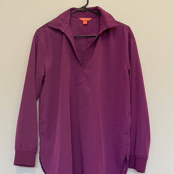 Lightweight Long Tunic Blouse V-Neck Long Sleeve Purple Joe Fresh Medium - Picture 3 of 7